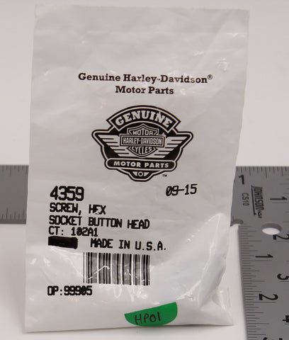 Genuine Harley-Davidson Socket Button Head Hex Screw PN 4359 (Pack of 3)