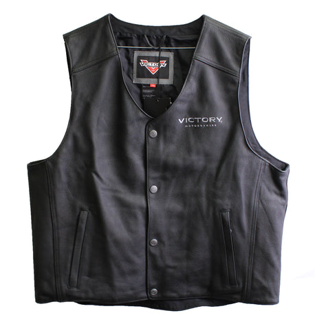 Victory Motorcycles Men's Leather Vest Size S 286320602