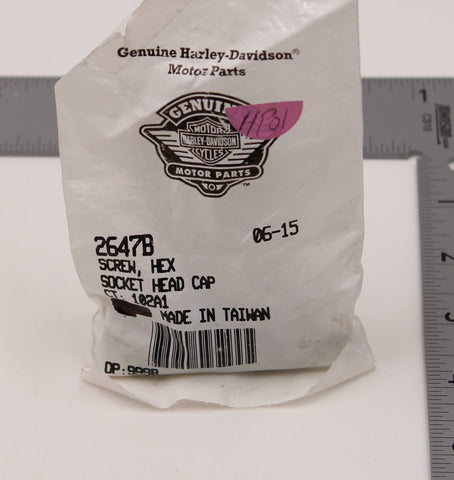 Harley-Davidson Hex Screw, Socket Head Cap Part Number - 2647B (Pack Of 2)