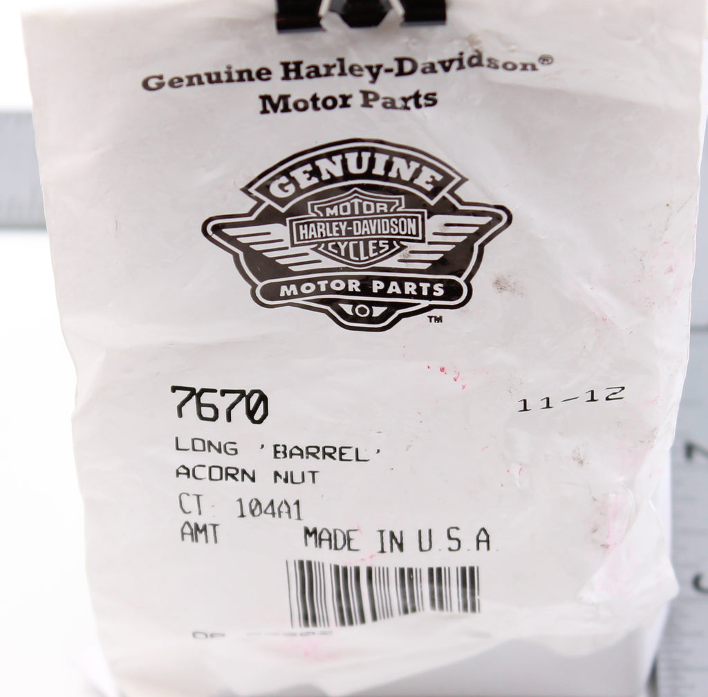 Genuine HarleyDavidson Long Barrel Acorn Nut PN 7670 Kiwi Sports, LLC