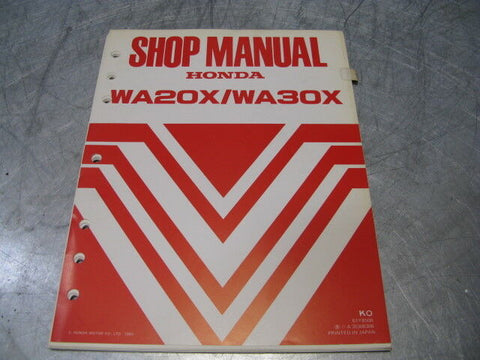 Honda Shop Manual - WA20X WA30X Part Number - 61YB500