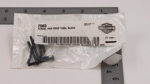 Black Pan Head Torx Screw Part Number - 2963 For Harley-Davidson