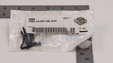 Genuine Harley-Davidson Black Pan Head Torx Screw PN 2963 (Pack of 3)