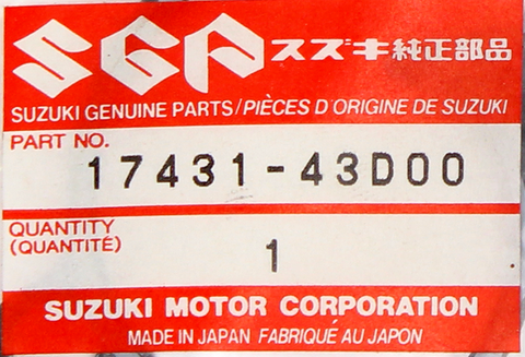 Genuine Suzuki Water Pump Gasket Part Number - 17431-43D00