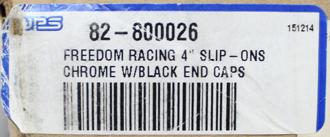 4" Slip-On Chrome W/ Black End Caps Part Number - 82-800026 For Harley-Davidson
