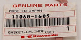 Genuine Kawasaki Cylinder Head Gasket PN 11060-1605 (Pack of 1)