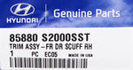 Genuine Hyundai Front Right Hand Door Scuff Trim Part Number - 85880-S2000-SST