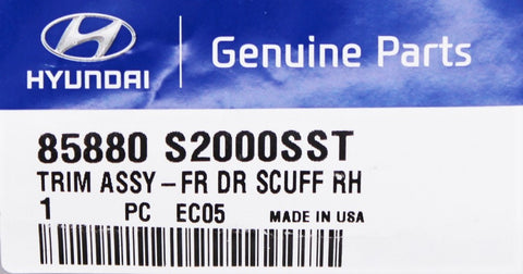 Genuine Hyundai Front Right Hand Door Scuff Trim Part Number - 85880-S2000-SST