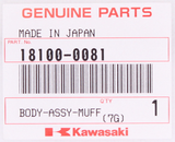 Kawasaki Slip On Muffler Part Number - 18100-0081