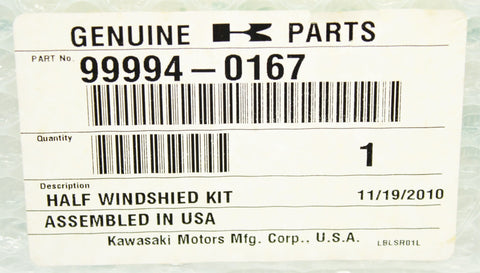 Kawasaki Half Windshield Kit PN 99994-0167