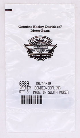 Genuine Harley-Davidson Bonded/Sealing Washer (Pack of 8) PN 6589