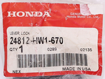 Genuine Honda Lock Lever Part Number - 24812-HW1-670