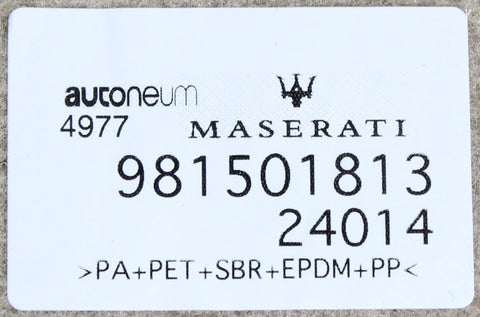 Maserati Removable Carpet (4 Pieces) PN 981501813
