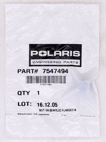 Genuine Polaris Flanged Nut Part Number - 7547494