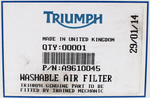 Triumph Washable air Filter PN A9610045