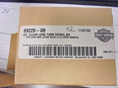 Genuine Harley-Davidson Clear Len Signal Lens Kit Part Number - 69226-09