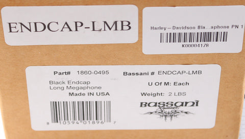 Bassani Black Endcap Long Megaphone Part Number - 1860-0495