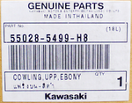 Genuine Kawasaki Cowling, Upp Ebony Part Number - 55028-5499-H8