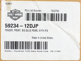 Harley-Davidson Front Fender, Big Blue Pearl With P/S Part Number - 59234-12Djp