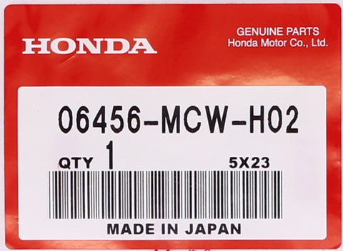 Genuine Honda Left Front Pad Set Part Number - 06456-MCW-H02