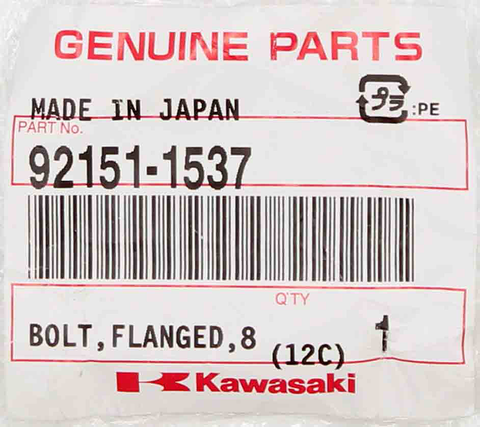 Genuine Kawasaki Flanged Bolt Part Number - 92151-1537
