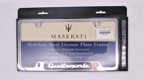 Maserati for Quattroporte Polished License Plate Frame PN 2018102