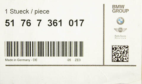 GENUINE BMW GROUP, LH SEALING DOOR, PN 51767361017