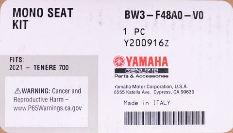Genuine Yamaha Mono Seat Rack Part Number - BW3-F48A0-V0-00
