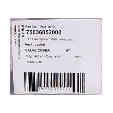 KTM Valve Cover PN 75036052000