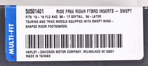 Harley-Davidson Ride Free Collection Swept Wing Rider Flatboard Inserts PN 50501401
