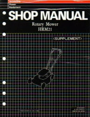Honda Shop Manual Rotary Mower HRM21 Supplement Part Number - 61VA200Z