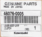 Genuine Kawasaki Grip Lever Assembly Part Number - 46076-0005