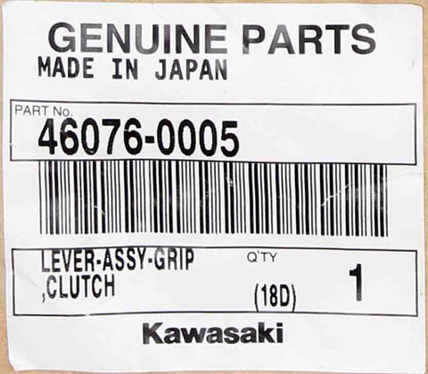 Genuine Kawasaki Grip Lever Assembly Part Number - 46076-0005