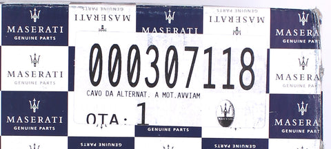 Maserati Alternator Starter Cable PN 307118
