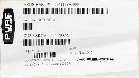 Genuine Polaris Tie Rod Assembly Part Number - 0453802