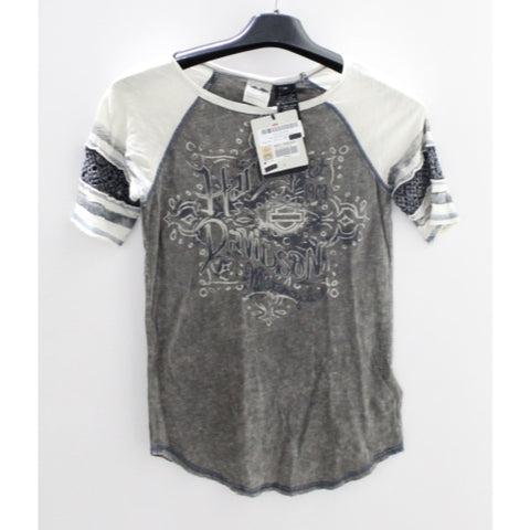 Harley-Davidson Crochet Lace Short Sleeve Tee Size XS 96025-18VW/002S