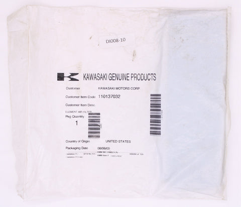 Kawasaki 110137032 Element Air Filter Nos Pn110137032