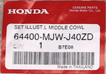 Honda Set Illust, Middle Cowl Part Number - 64400-MJW-J40ZD