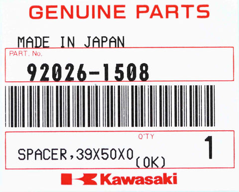 Kawasaki KA SPACER,39X50X0.60 PN 92026-1508
