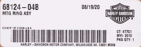Harley-Davidson Mounting Ring Assembly Part Number - 68124-04B