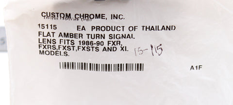 Custom Chrome Amber Turn Signal Lens Part Number - 15-115 For Harley-Davidson