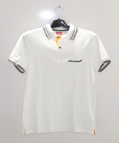 McLaren By Hunziker Sport Series White Polo Shirt Small PN 1211S5441CP