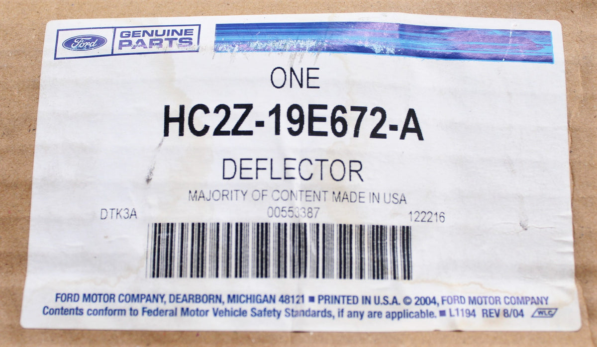 Genuine Ford Upper Front Radiator Support Deflector Part Number - HC2Z ...