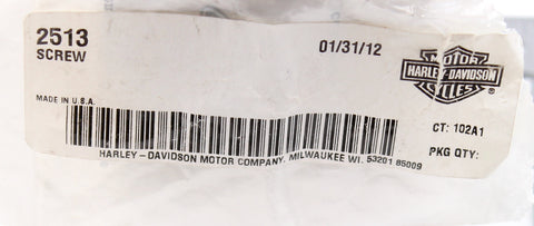 Genuine Harley-Davidson Screw Part Number - 2513 (Pack of 2)
