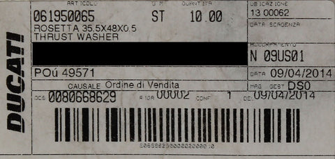 Genuine Ducati Thrust Washer (Pack of 2) PN 61950065