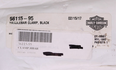 Genuine Harley-Davidson Black Handlebar Clamp PN 56115-95