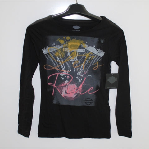 Harley-Davidson Distressed Let's Ride Long Sleeve Tee Size XS 96055-18VW/002S