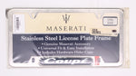 Maserati Polished License Plate Frame PN 2018106 (Missing Hardware)