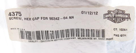 Genuine Harley-Davidson Screw, Hex Cap, For 90342-04 AN Part Number - 4375