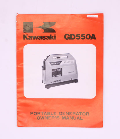 NOS OEM Kawasaki GA550A Portable Generator Owners Manual 15pgs 99920-2054